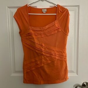 Anthropologie orange cotton blouse women’s size small